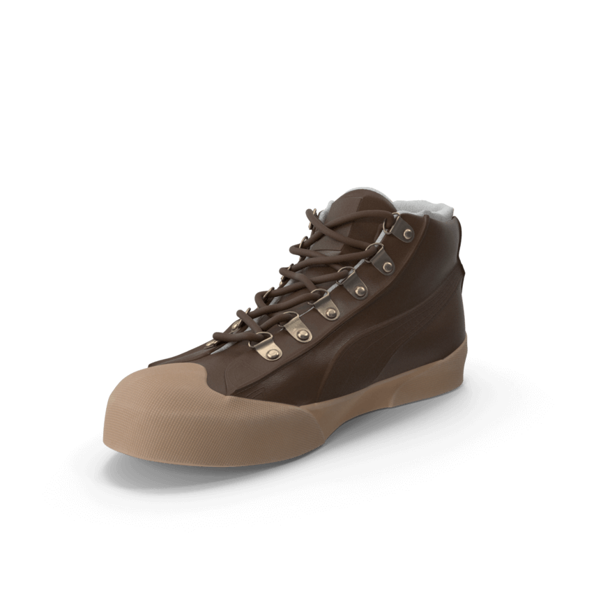 Classic High-Top Sneakers - Brown